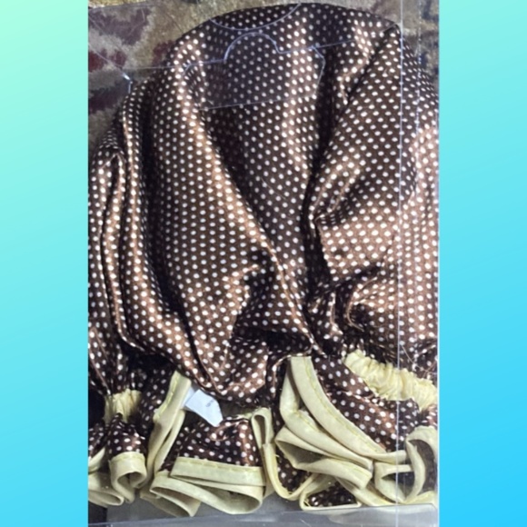 Satin Shower Cap -  Fully Lined Waterproof - Elastic - One Size Fits All - Picture 4 of 6